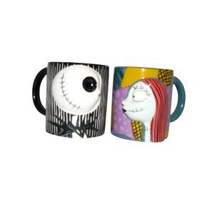Disney The Nightmare Before Christmas Jack & Sally Misfit Love Ceramic Mug Set